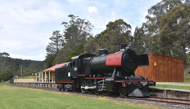 A 1950s J class steam locomotive at the Noojee Heritage Centre
